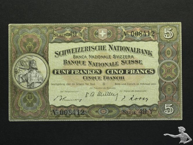 5 Franken 1951 vorzüglich (008412)